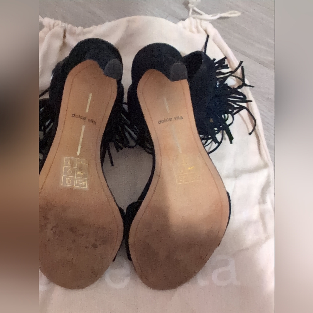 Dolce Vita Black Fringe Heels (worn once) - Picture 3 of 4